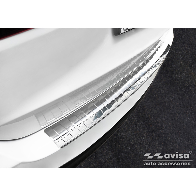 Protection de seuil arrière inox sur mesure pour Mercedes GLS II (X167) 2019-2023 & FL 2023- 'Ribs'