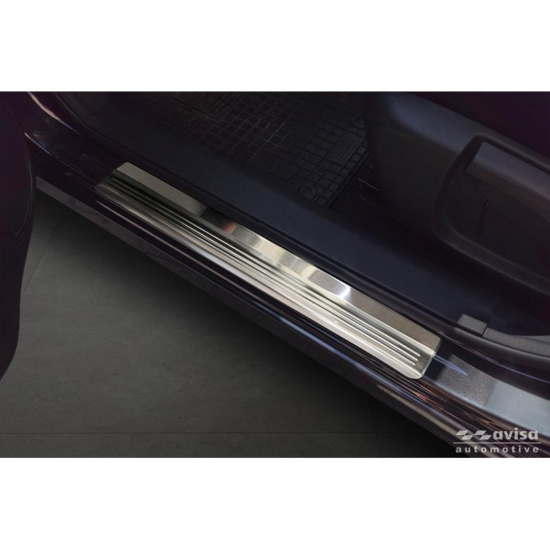 Avisa Seuils de portes inox sur mesure pour Nissan Qashqai II 2013-2017 & Facelift 2017-2020 - 'Lines' - 4-pièces