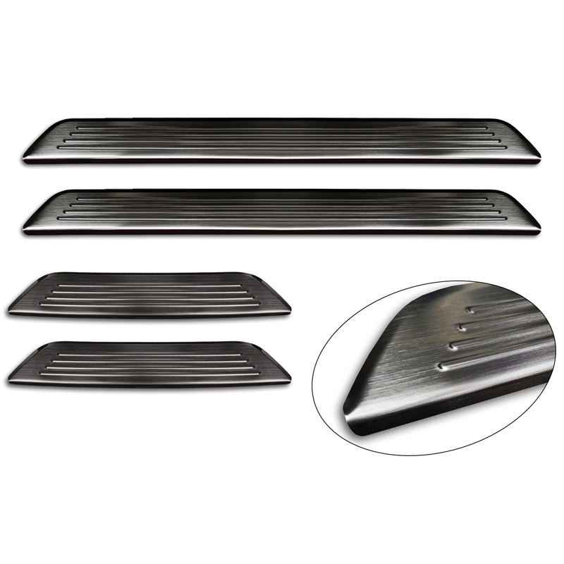 Seuils de portes inoxydable noir sur mesure pour Honda ZR-V (RZ4) 2023- - 'Lines' - 4-pièces