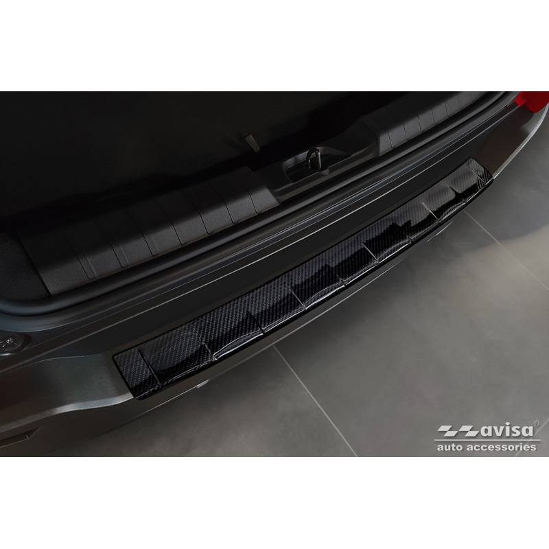 Protection de seuil arrière carboné 3D sur mesure pour Jeep Avenger + e-Hybrid & EV 2023- 'Ribs'