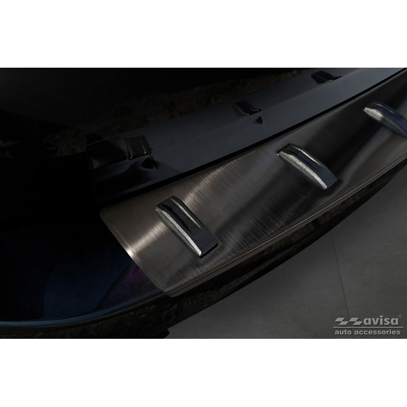 Protection de seuil arrière inox noir sur mesure pour BMW Série 5 (F11) Touring 2011-2013 & Facelift 2013-2017 'STRONG EDITION'