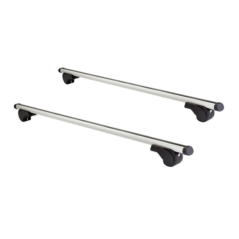 Jeu de barres de toit Twinny Load Aluminium A51 sur mesure pour Audi/BMW/Fiat/Ford/Seat/Skoda/VW/Volvo (pour voitures avec barres longitudinales ouvertes)