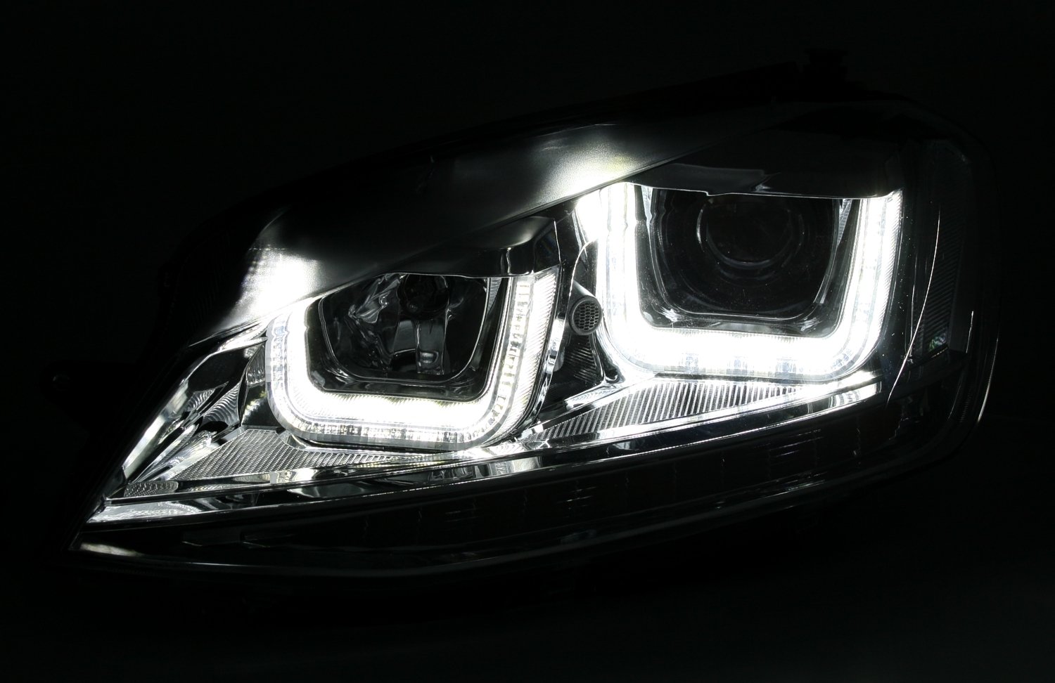 Koplampen passend voor VW Golf VII U-Tube LED Black