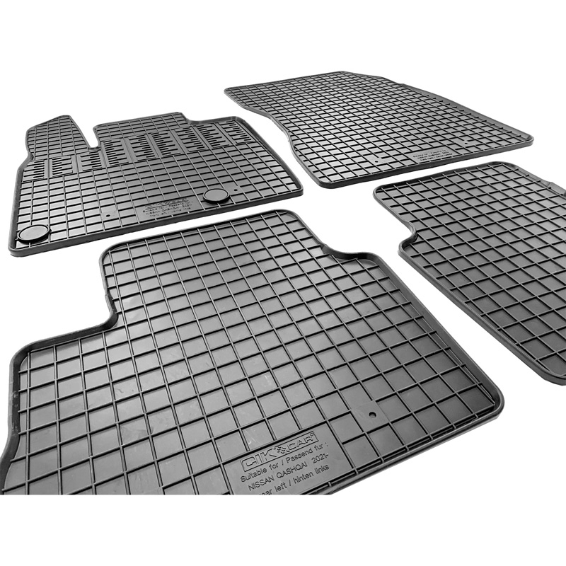 Set tapis de caoutchouc sur mesure pour Nissan Qashqai III (J12) 2021- (4-pièces + points de fixage)