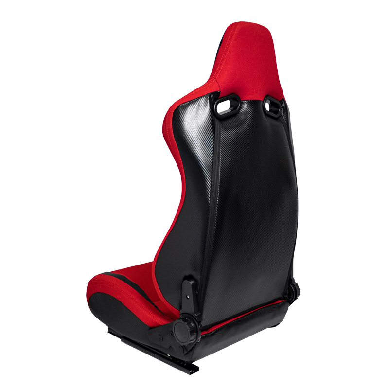 Siège baquet 'MS' - Noir/Rouge - Dossier réglable - incl. glissières
