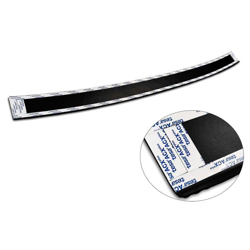 Protection de seuil arrière en aluminium noir mat sur mesure pour Volkswagen Multivan T7 2021- 'Riffled plate'