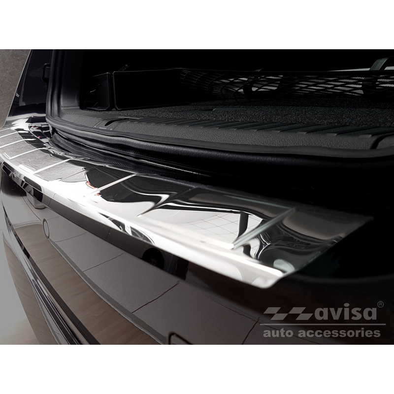 Protection de seuil arrière inox Chrome sur mesure pour Skoda Octavia IV Kombi 2020-2024 & FL 2024- Incl. RS 'Ribs'