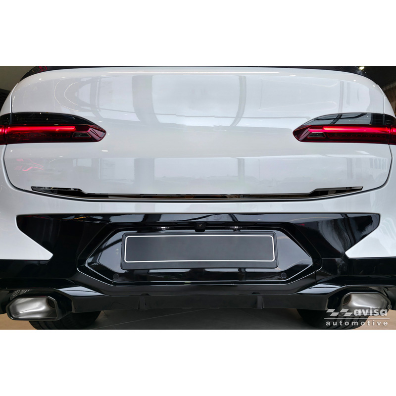 Avisa Moulure de hayon en Inox Noir Chrome sur mesure pour BMW X4 II (G02) M-Sport Facelift 2021-