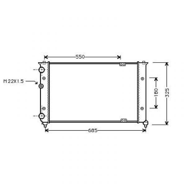 Radiator CORDOBA/IBIZA 09/96=>> 626x322 1.9D/SDI/TDI -AC