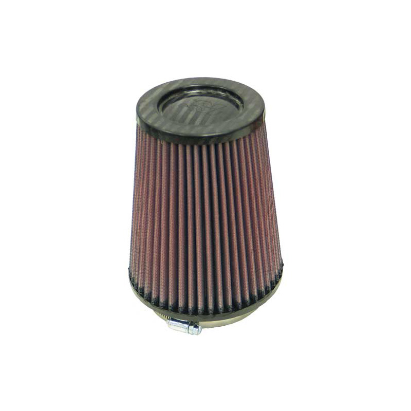K&N Filtre à Air universel - Capot en fibre de carbone - 102mm raccord, 137mm base, 102mm du haut, 165mm hauteur (RP-4980)