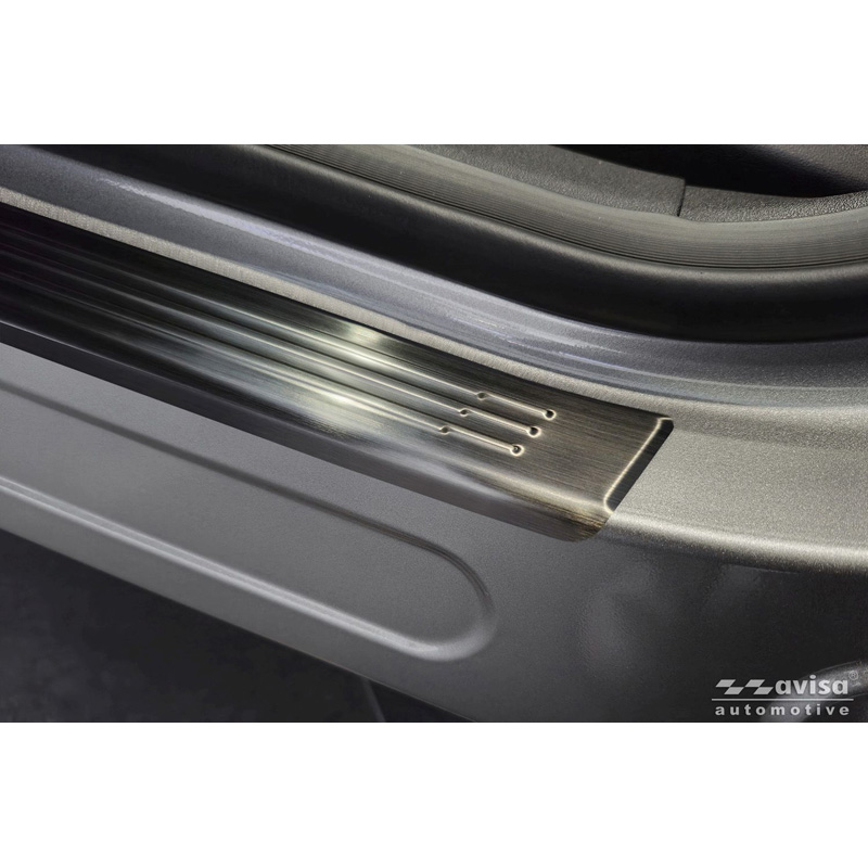 Avisa Seuils de portes inox noir sur mesure pour Omoda 5 2024- - 'Lines' - 4-pièces