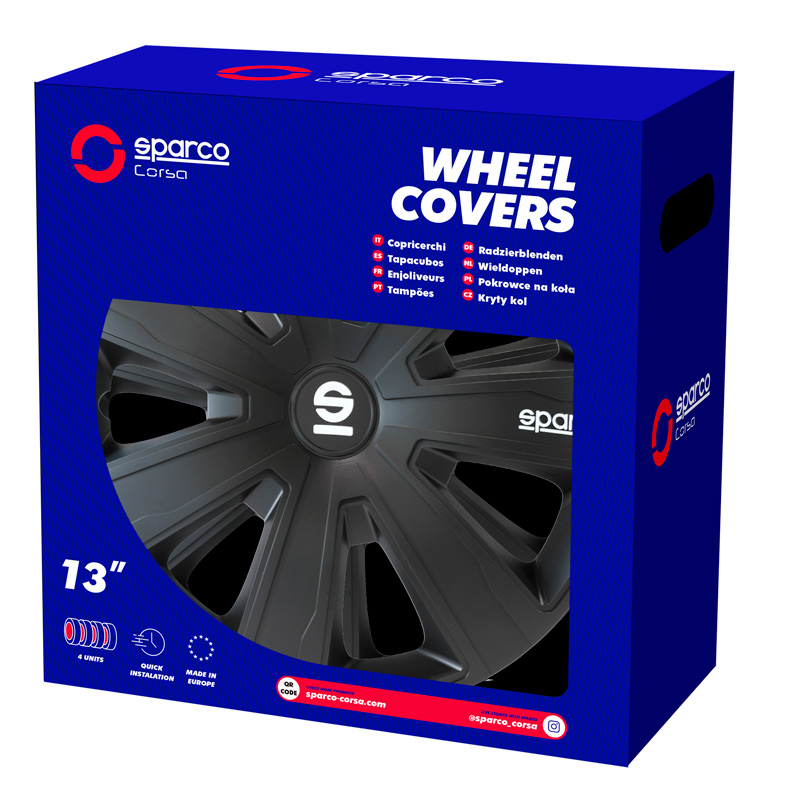 Sparco Enjoliveurs Palermo - 14-pouces - Noir - Set de 4 pièces