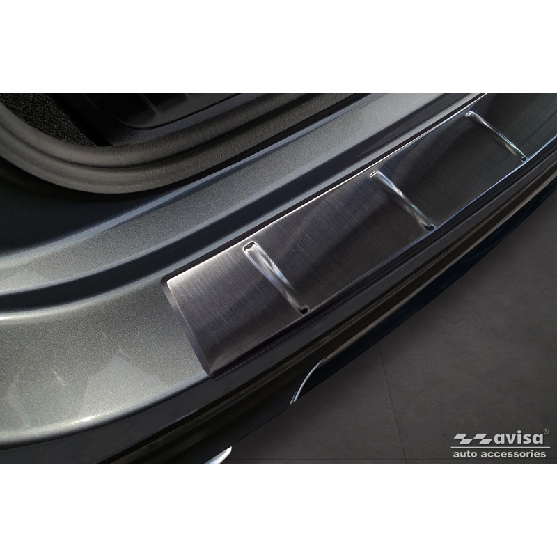 Protection de seuil arrière inox noir sur mesure pour Mercedes GLE II (W167) Facelift excl. AMG 2023- 'Ribs'
