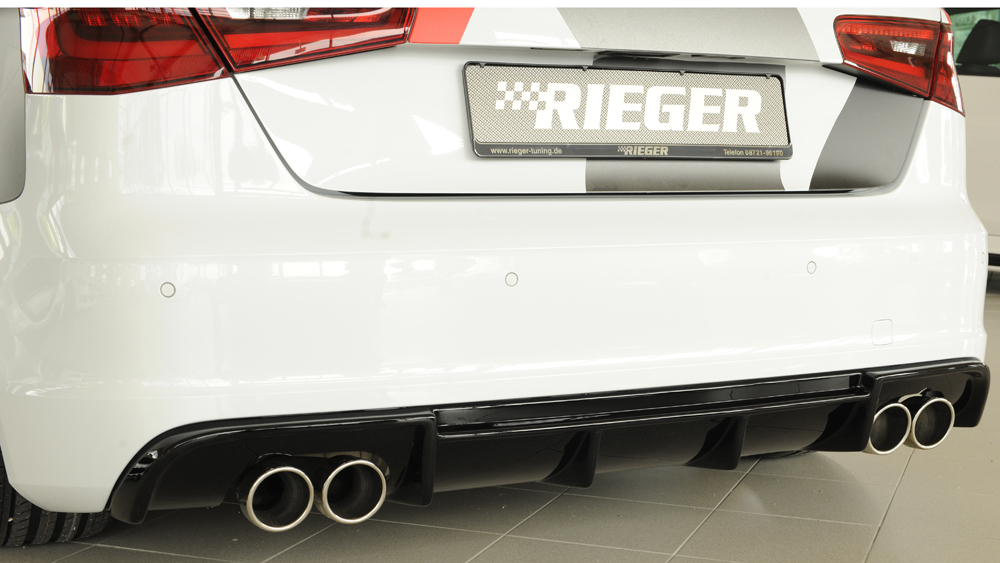 Achteraanzet Glossy black Rieger Audi A3 8V 3deurs/Sportback 12-