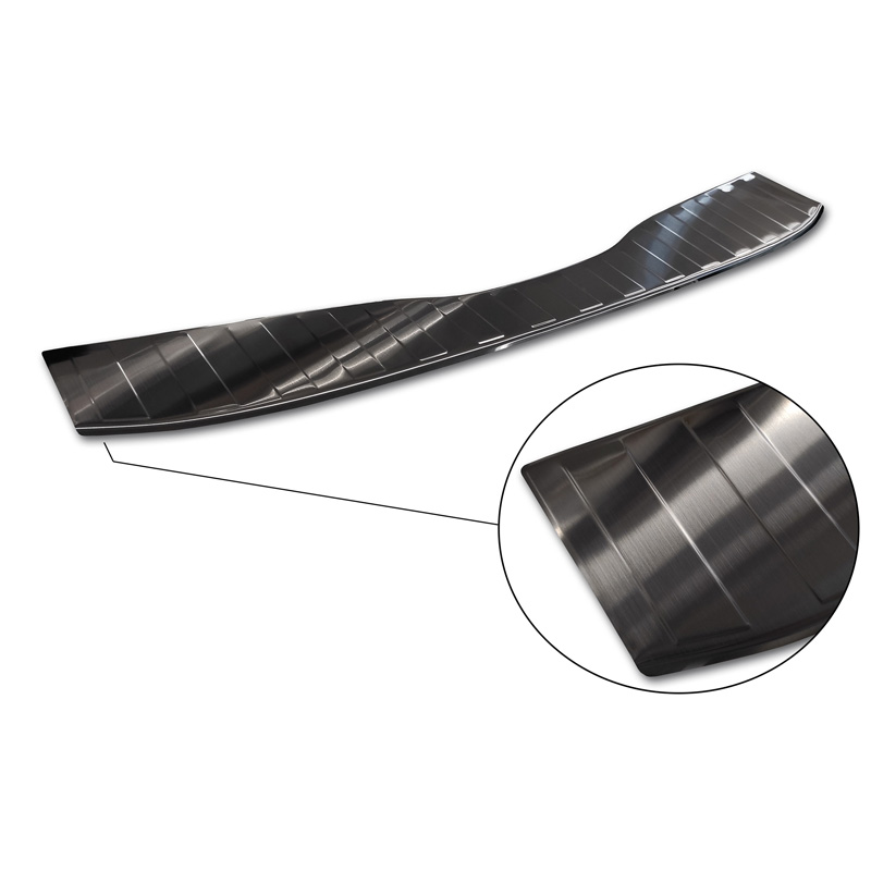 Protection de seuil arrière inox noir sur mesure pour Ford Mondeo IV Wagon Facelift 2010-2014 'Ribs'