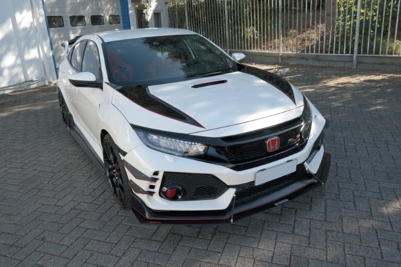 Voorspoiler Honda Civic X Type R (Racing) Glanzend Zwart