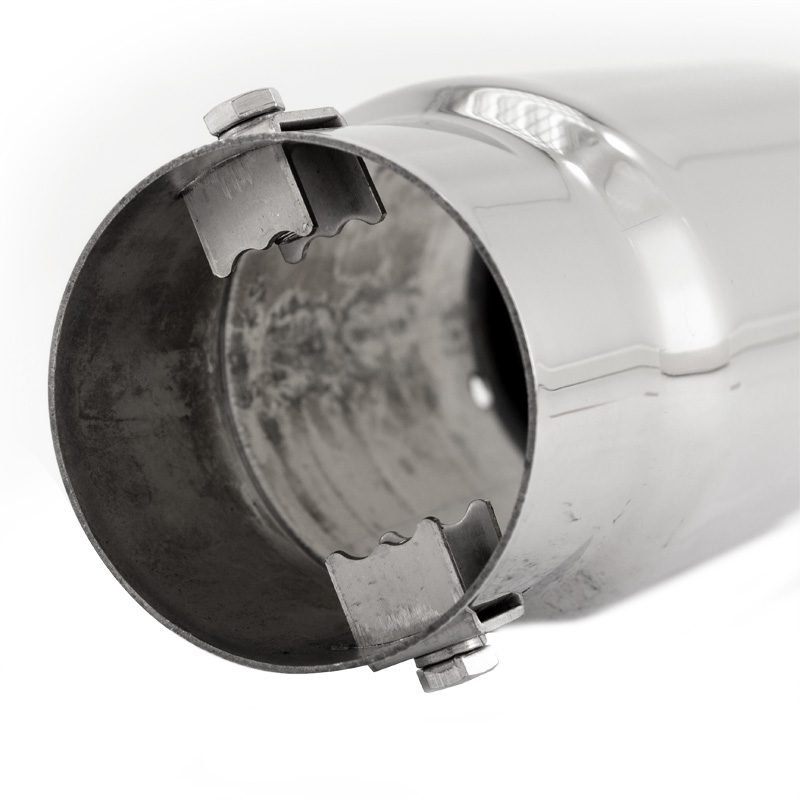 Simoni Racing Embout d'Échappement Rond/Oblique Inox - Ø76xL180mm - Montage ->64mm