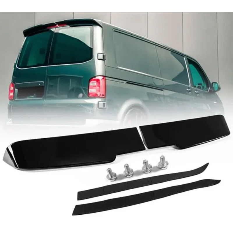Becquet de toit sur mesure pour Volkswagen Transporter T5 2003-2010 / T5.1 2010-2015 / T6 2015-2020 / T6.1 2020- (avec 2 portes battantes) (ABS Noir Luisant)