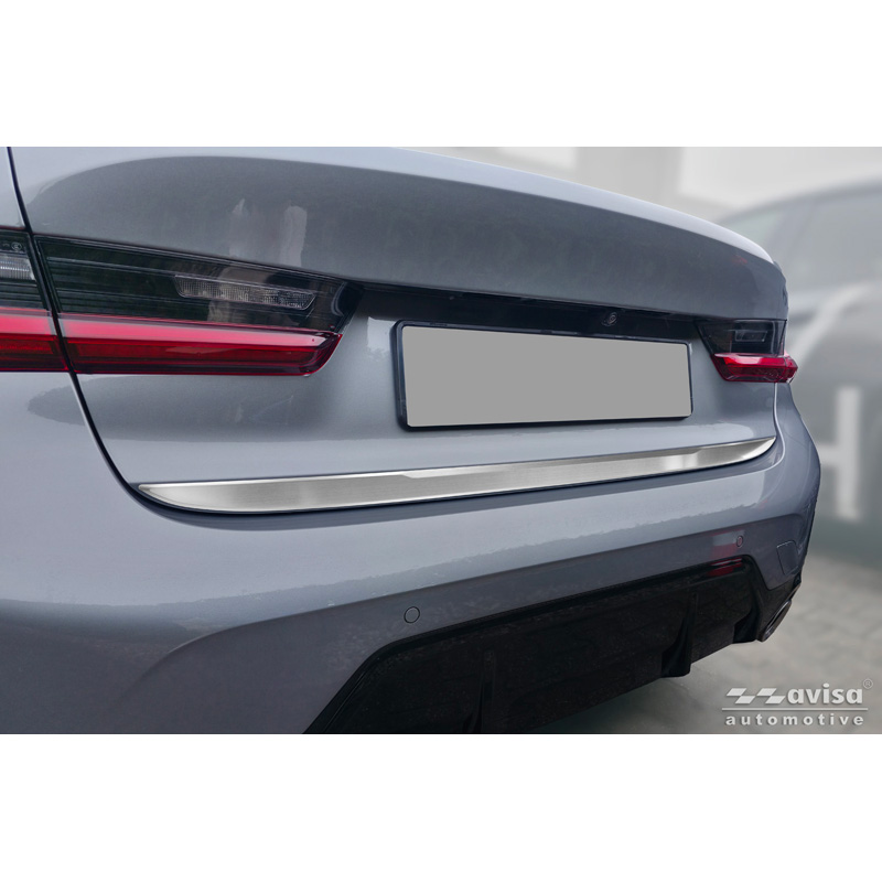 Avisa Revêtement d'habillage du hayon du coffre inox brossé sur mesure pour BMW Série 3 (G20) M-Sport Facelift 2018-2022, Facelift 2022-2024 & Facelift 2024-