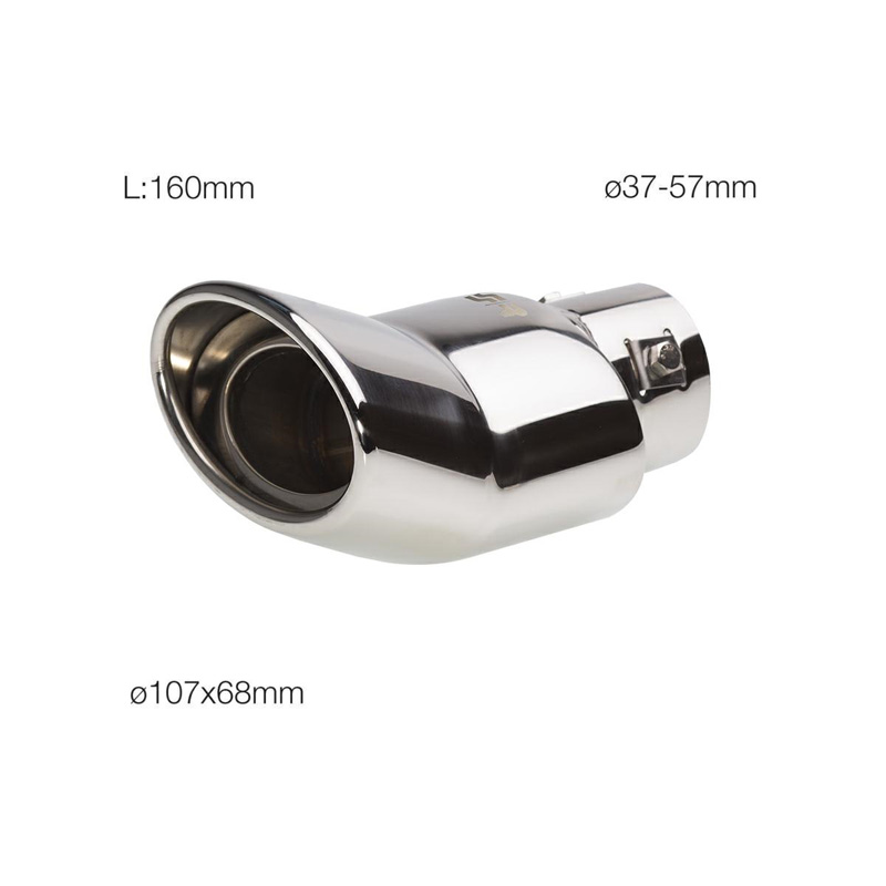 Simoni Racing Embout d'Échappement Ovale DTM Inox - 118x70xL160mm - Montage ->57mm