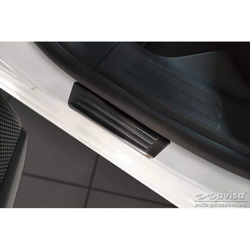 Seuils de portes inoxydable noir sur mesure pour Opel Mokka 2020- - 'Special Edition' - 4-pièces