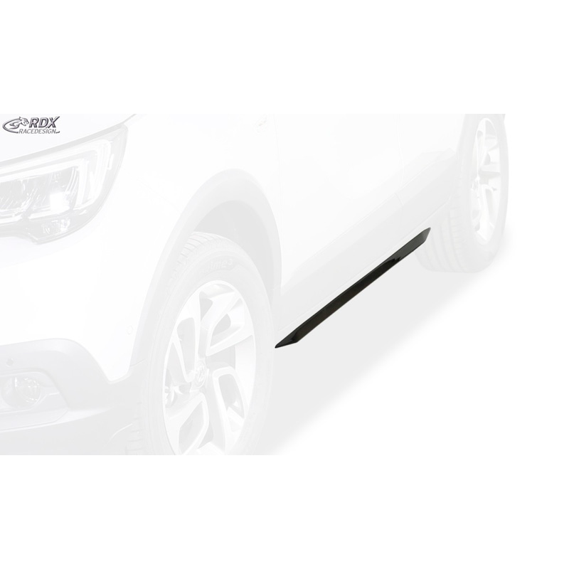 Jupes latérales 'Slim' sur mesure pour Opel Crossland 2017- (ABS noir luisant)