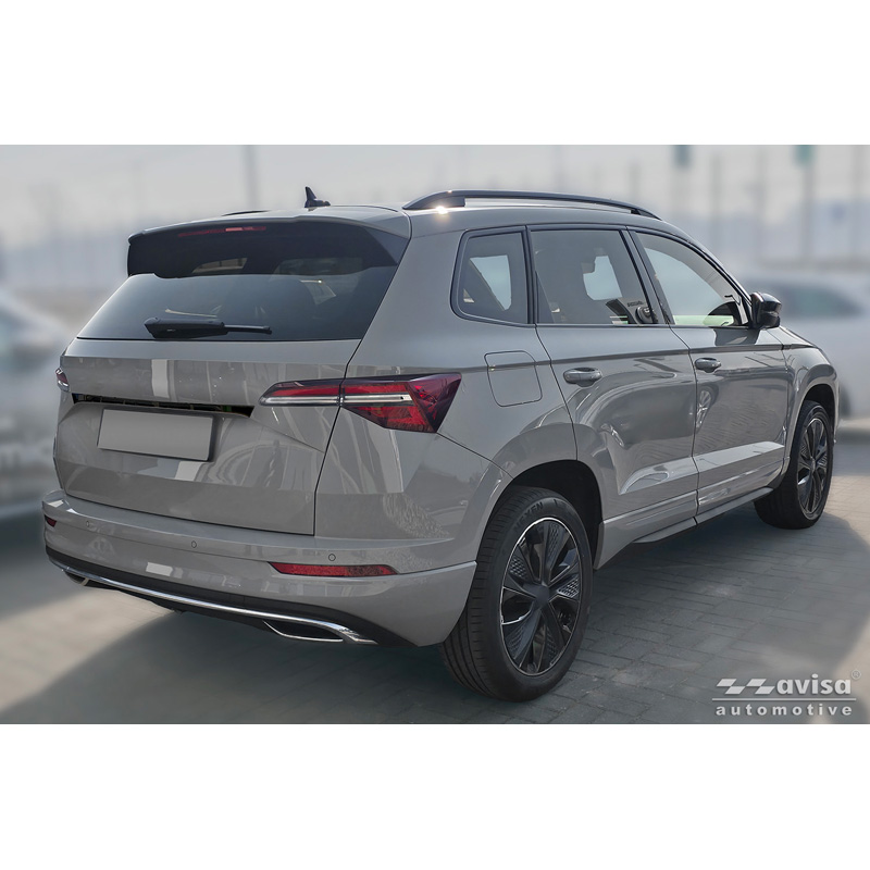 Avisa Moulure de hayon en Inox Noir Chrome sur mesure pour Skoda Karoq (NU7) Facelift 2022-