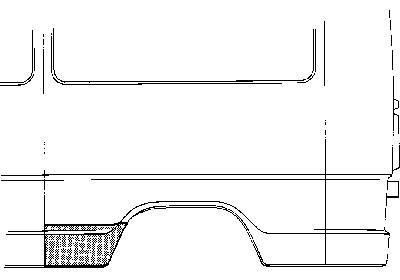 aansluitstuk, wb = 3350, links Mercedes W601/W602, 207D, 1977 -