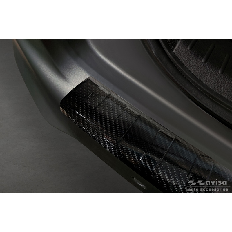 Protection de seuil arrière carboné 3D sur mesure pour Honda Jazz Crosstar Hybrid 2020- 'Ribs'