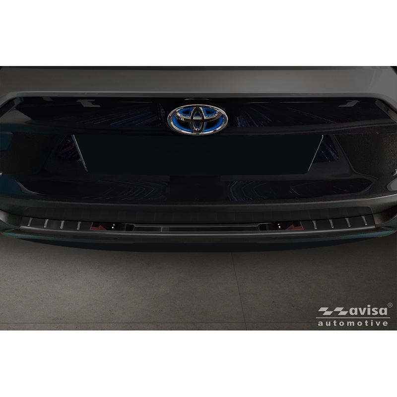 Avisa Protection de seuil arrière inox noir sur mesure pour Toyota RAV4 V (XA50) 2018- incl. Plug-in-Hybrid 'Shadow Premium'