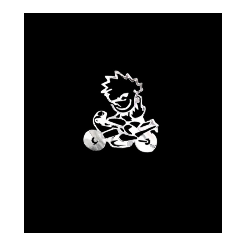Autocollant Nickel 'Naughty on the motorbike' - 60x60mm