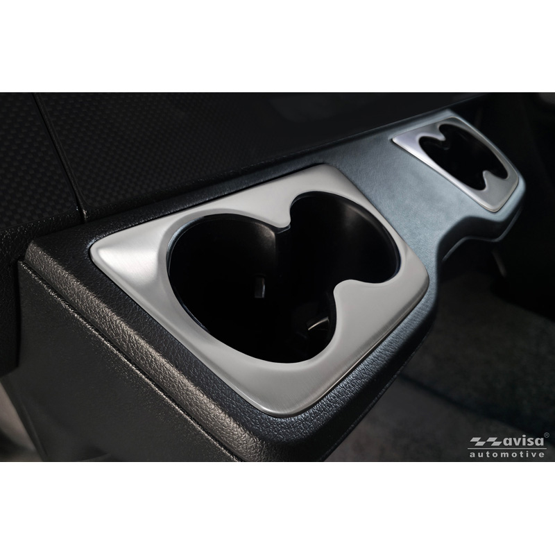 Avisa Cache pour porte-gobelet (2 pièces) Acier Inox sur mesure pour Mercedes Sprinter III 2018- - Argent