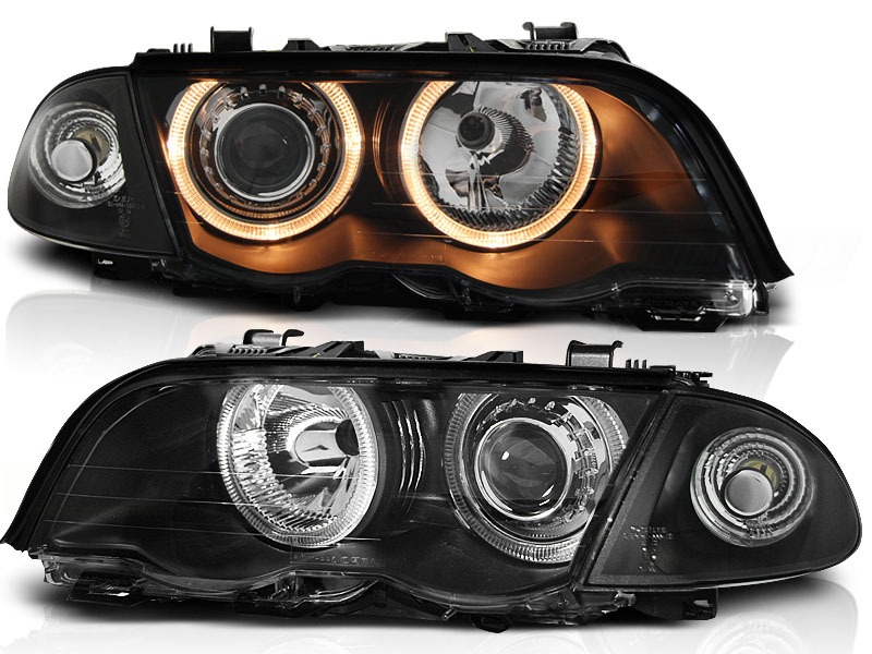 Phares BMW E46 sedan Angel Eyes noire