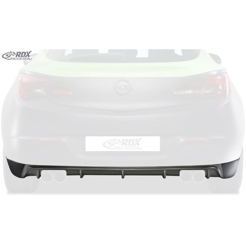Jupe arrière 'Diffuseur' sur mesure pour Opel Astra J GTC 2009-2015 excl. OPC (pour échappement double) (PUR)