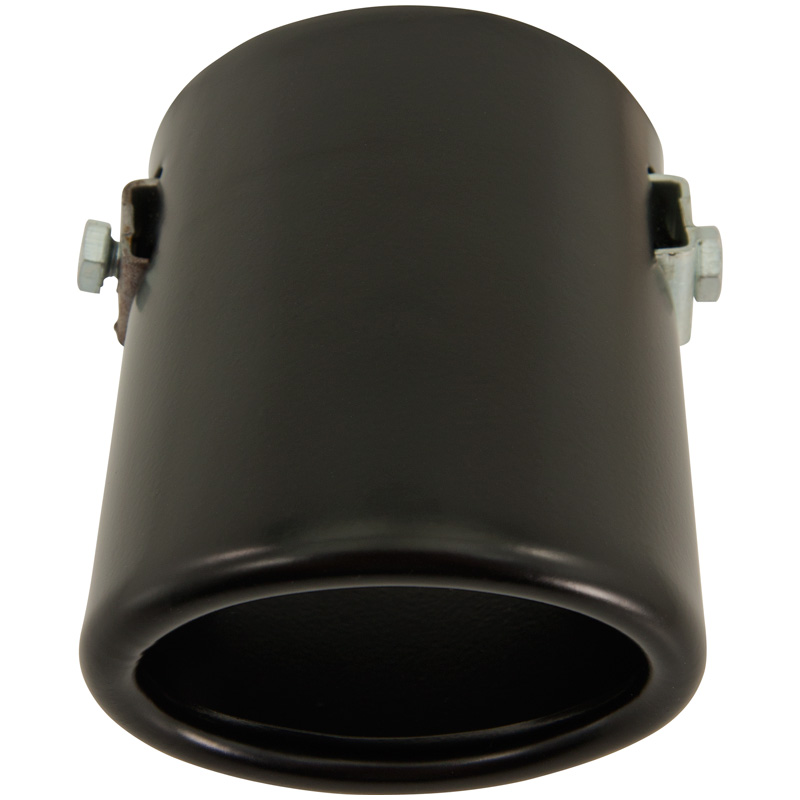 Embout d'échappement Acier/Noir - ovale 80x60mm - longueur 105mm - ->55mm joint