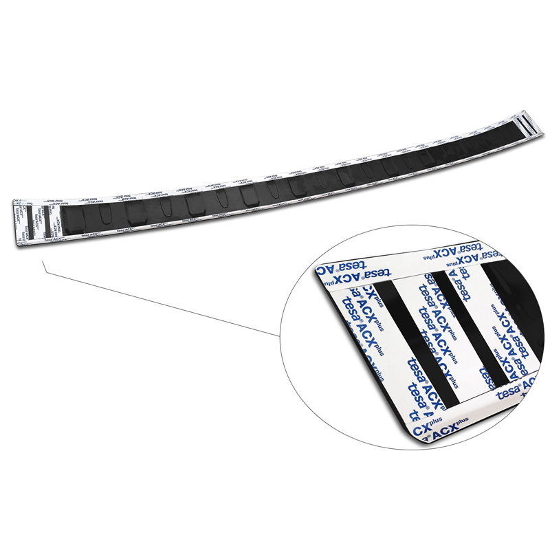 Protection de seuil arrière inox noir sur mesure pour Renault Kangoo III Furgon & Nissan Townstar 2021- 'Ribs'