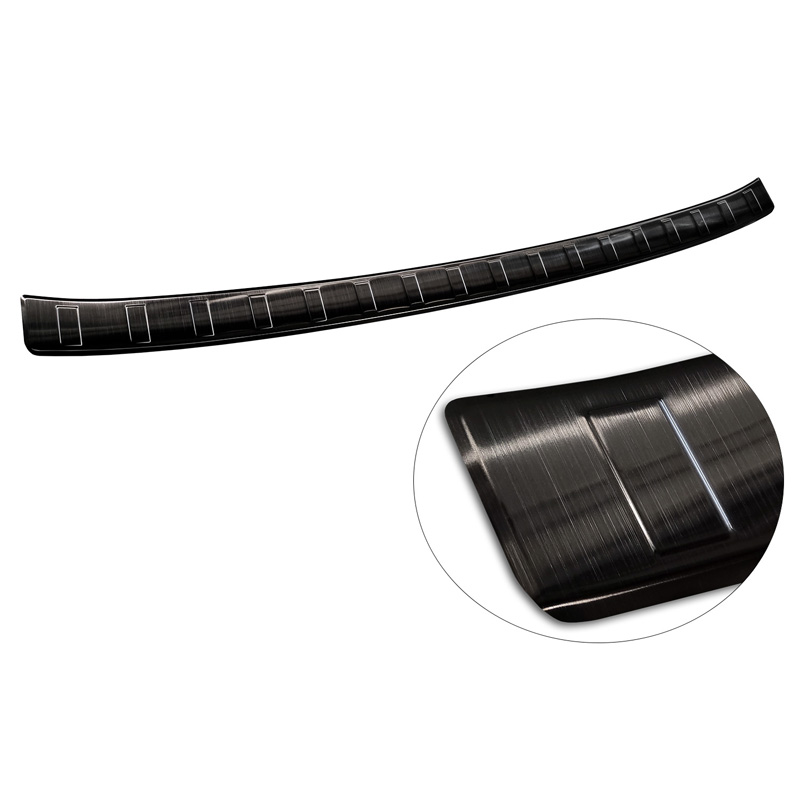 Protection de seuil arrière inox noir sur mesure pour Cupra Born 2021- 'Ribs'