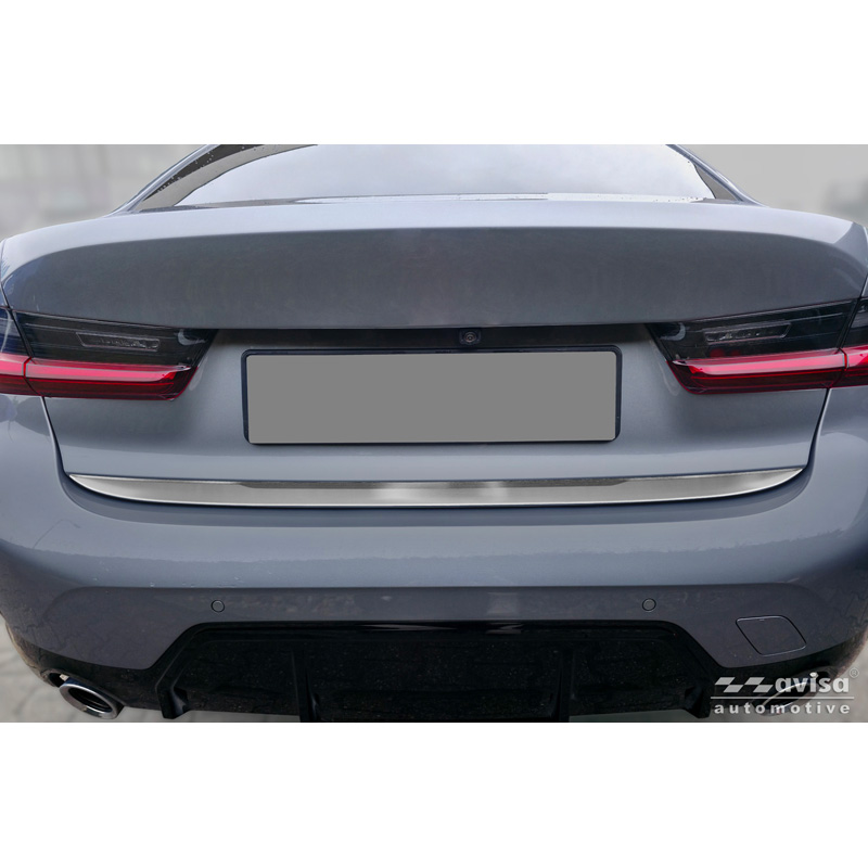 Avisa Revêtement d'habillage du hayon du coffre inox brossé sur mesure pour BMW Série 3 (G20) M-Sport Facelift 2018-2022, Facelift 2022-2024 & Facelift 2024-