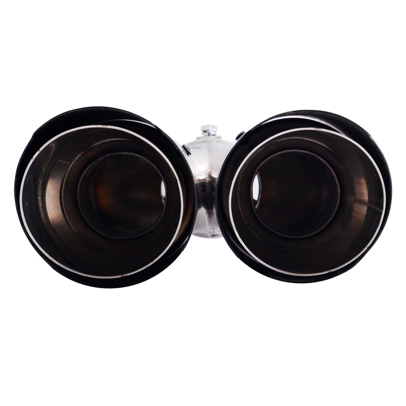 Simoni Racing Embout d'Échappement à droite Rond Double/Oblique Inox & Carbon - Ø92xL215-230mm - Montage ->40-63mm