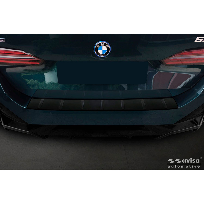 Avisa Protection de Seuil de Coffre Acier Inox sur mesure pour BMW Série 5 Touring (G61) 2024- incl. M-Sport - Noir Mat