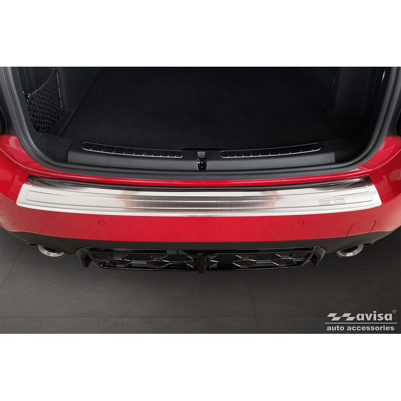 Protection de seuil arrière inox sur mesure pour Mini Countrymann F60 FL 2020-2023 'British Flag'
