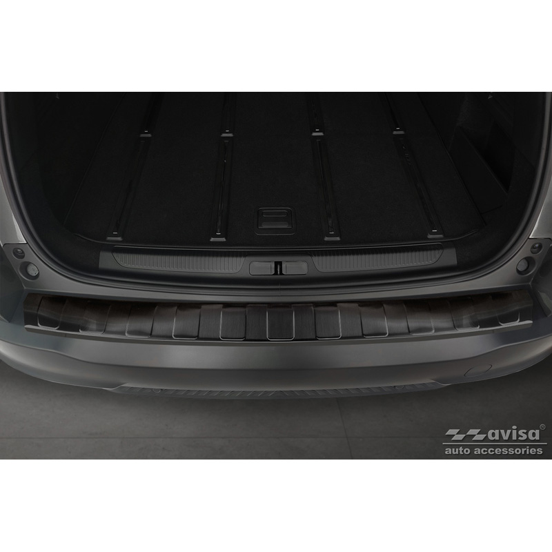 Protection de seuil arrière inox noir sur mesure pour Citroën C5 X 2021- 'Ribs'