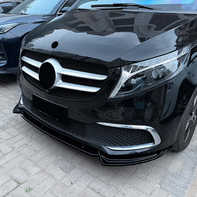 Spoiler avant sur mesure pour Mercedes Classe-V (W447) SE 2019-2023 (ABS Noir luisant)