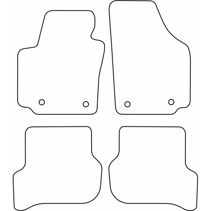 Set de tapis de sol en velours sur mesure pour Seat Altea 2004-2008