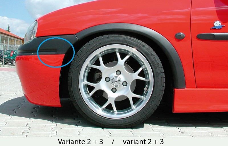 Voorspoilerlip aanzet versie 2 Opel Corsa B 97- Rieger