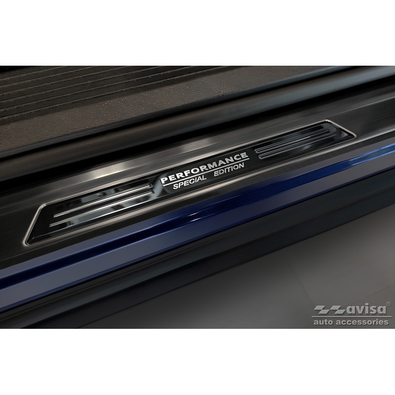 Seuils de portes inox noir sur mesure pour Nissan X-Trail IV 2021- - 'Performance Special Edition' - 4-pièces