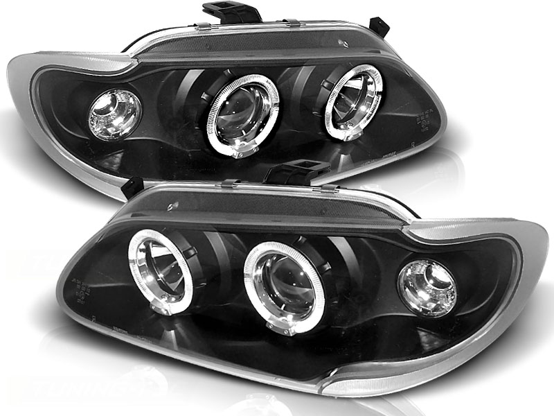 Phares Renault Megane 96-99 3/5 door Angel Eyes noire