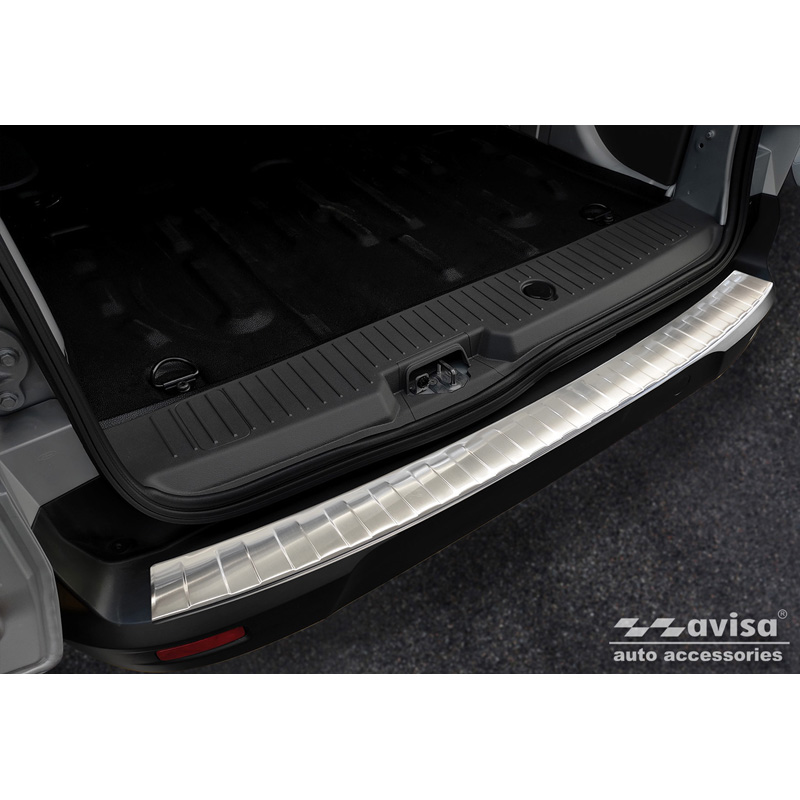 Protection de seuil arrière inox sur mesure pour Ford Tourneo Connect II/Transit Connect II 2014-2017 & FL 2017-2022 'Ribs'