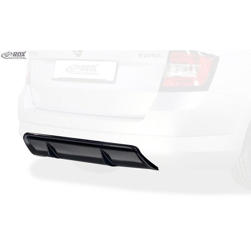 Jupe arrière 'Diffuseur' sur mesure pour Skoda Fabia III Kombi (NJ) 2014- (ABS noir luisant)