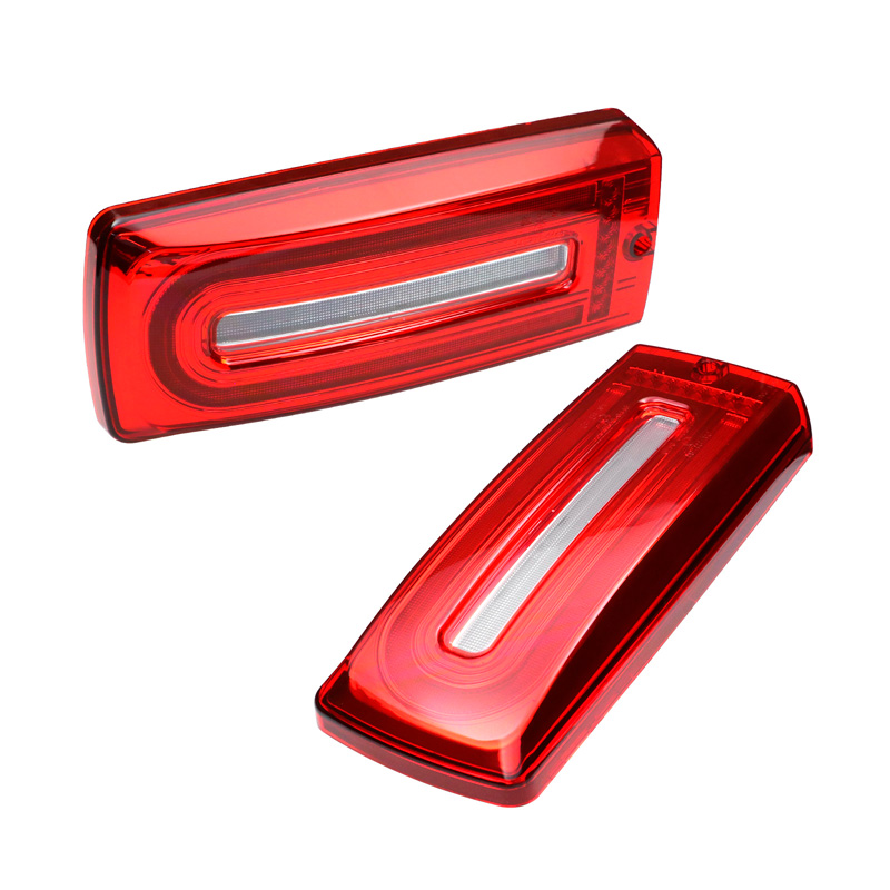 Set de Feux Arrière LED sur mesure pour Mercedes Classe-G W463 G500/G550/G55/G63 AMG 1999-2018 - Rouge/Clair - incl. Feux Dynamiques